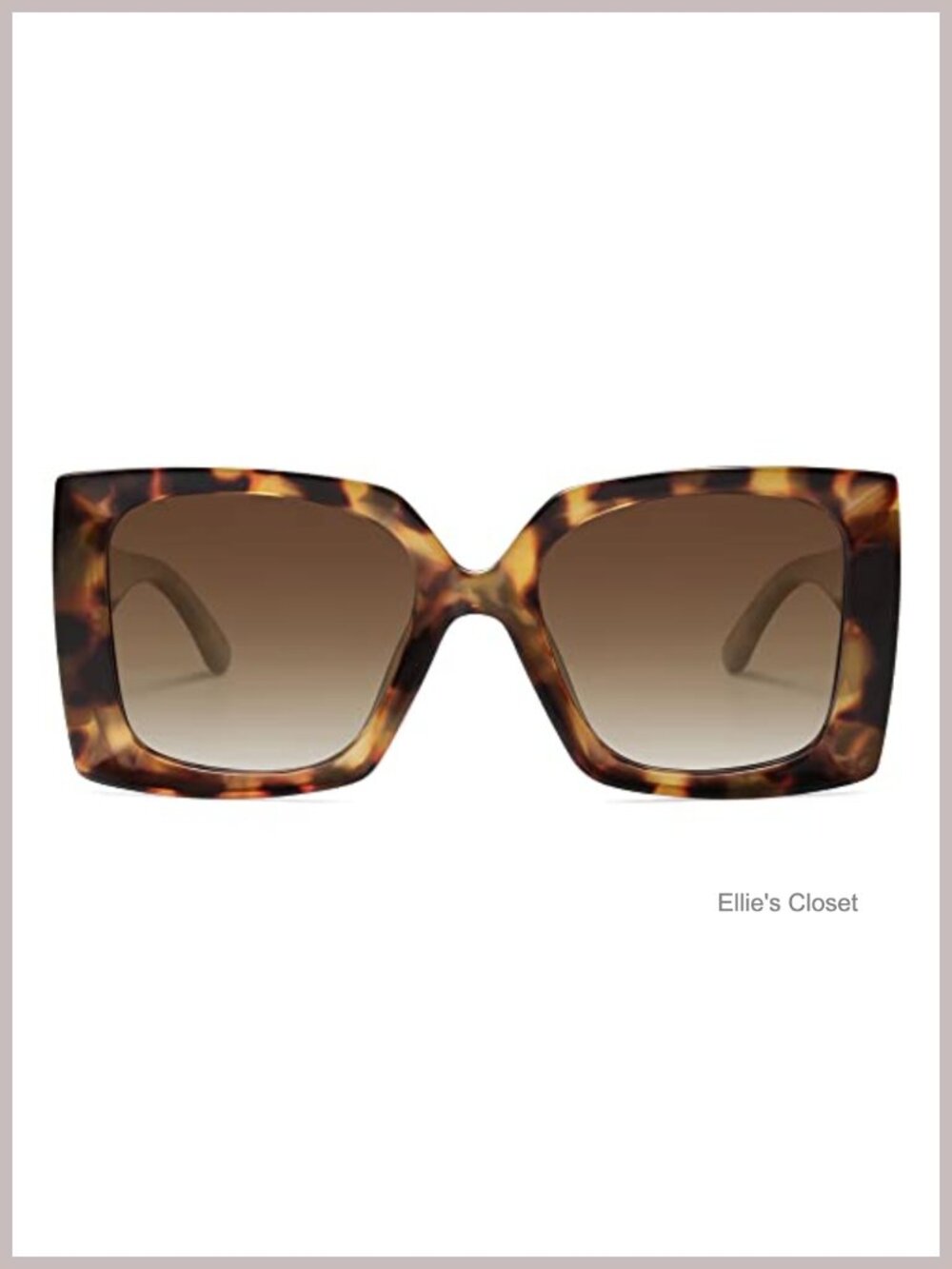 Retro Square Polarized Sunglasses Oversized Full Frame UV Protection for Women